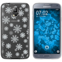 Galaxy S5 Neo Silikon-Hülle X Mas Weihnachten Schneeflocken