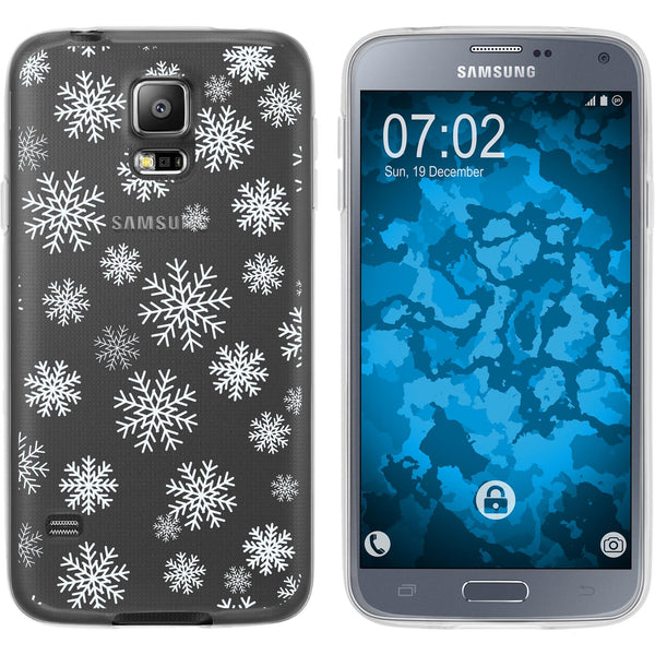Galaxy S5 Neo Silikon-Hülle X Mas Weihnachten Schneeflocken