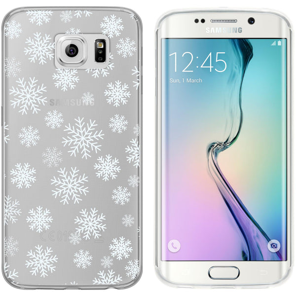 Galaxy S6 Edge Silikon-Hülle X Mas Weihnachten Schneeflocken