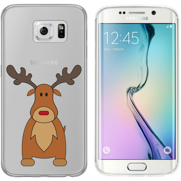 Galaxy S6 Edge Silikon-Hülle X Mas Weihnachten Rentier M3 Ca