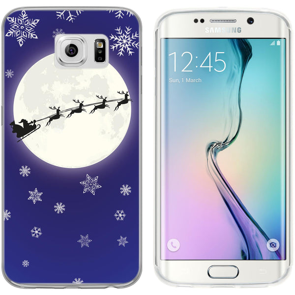 Galaxy S6 Edge Silikon-Hülle X Mas Weihnachten Santa - Snowf