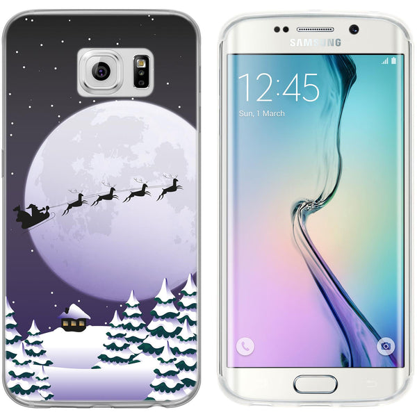 Galaxy S6 Edge Silikon-Hülle X Mas Weihnachten Santa - Night