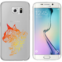 Galaxy S6 Edge Silikon-Hülle Floral Katze M2-2 Case