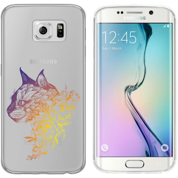 Galaxy S6 Edge Silikon-Hülle Floral Katze M2-3 Case