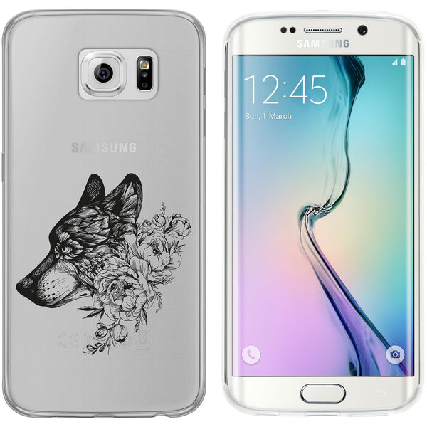Galaxy S6 Edge Silikon-Hülle Floral Wolf M3-1 Case