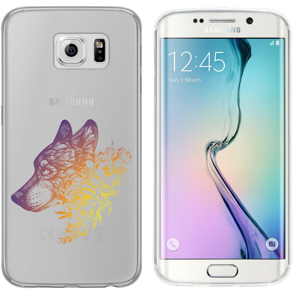 Galaxy S6 Edge Silikon-Hülle Floral Wolf M3-3 Case