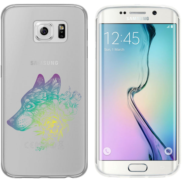Galaxy S6 Edge Silikon-Hülle Floral Wolf M3-4 Case