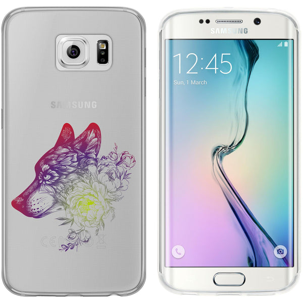 Galaxy S6 Edge Silikon-Hülle Floral Wolf M3-5 Case