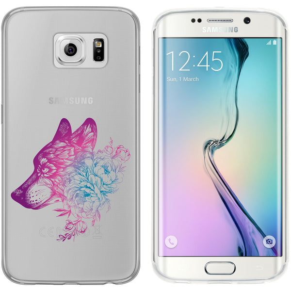 Galaxy S6 Edge Silikon-Hülle Floral Wolf M3-6 Case