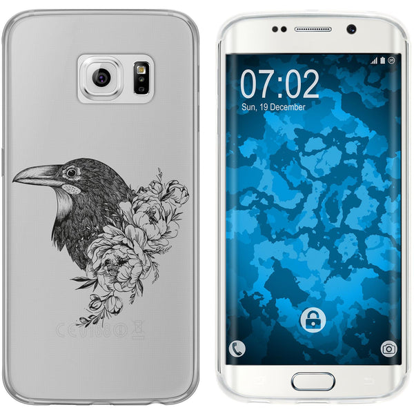 Galaxy S6 Edge Silikon-Hülle Floral Rabe M4-1 Case