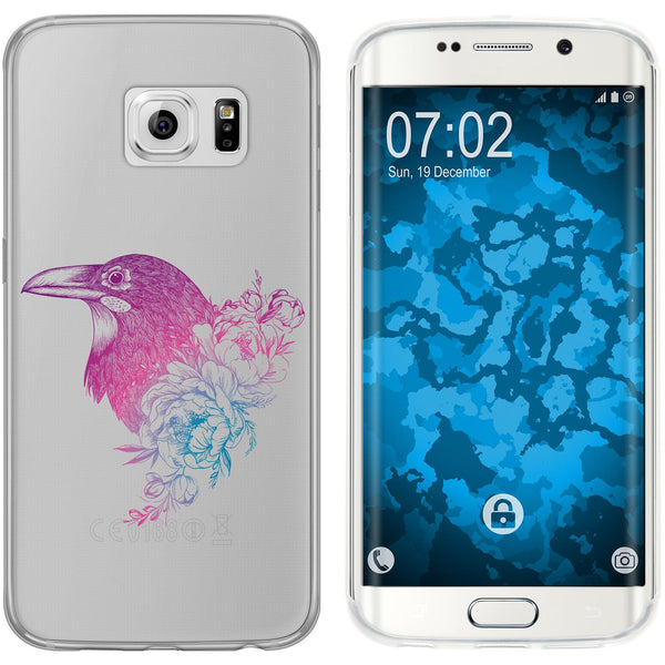 Galaxy S6 Edge Silikon-Hülle Floral Rabe M4-6 Case