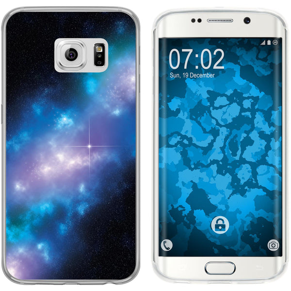 Galaxy S6 Edge Silikon-Hülle Space Blue Belt M4 Case