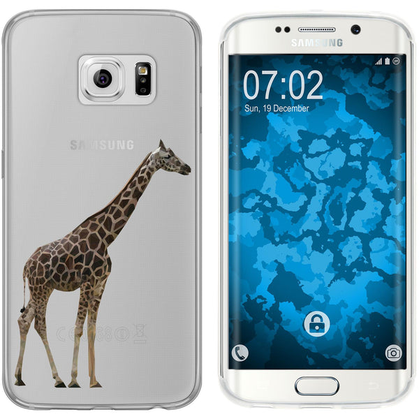 Galaxy S6 Edge Silikon-Hülle Vektor Tiere Giraffe M8 Case