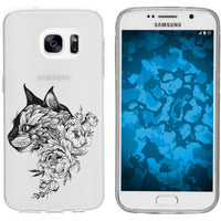 Galaxy S7 Silikon-Hülle Floral Katze M2-1 Case