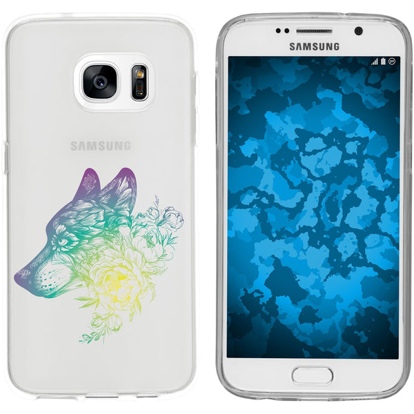 Galaxy S7 Silikon-Hülle Floral Wolf M3-4 Case