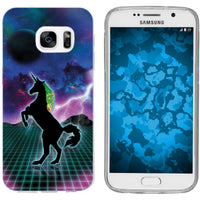 Galaxy S7 Silikon-Hülle Retro Wave Einhorn M2 Case
