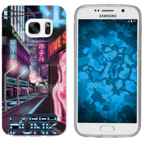 Galaxy S7 Silikon-Hülle Retro Wave Cyberpunk.01 M4 Case