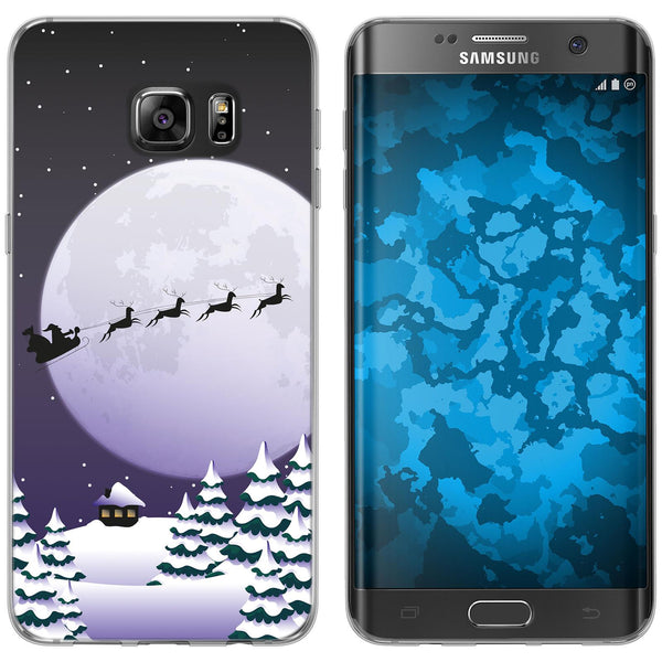 Galaxy S7 Edge Silikon-Hülle X Mas Weihnachten Santa - Night