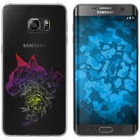 Galaxy S7 Edge Silikon-Hülle Floral Katze M2-5 Case