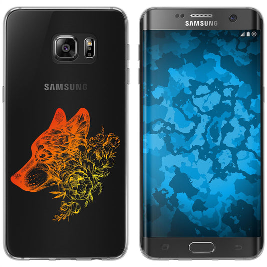 Galaxy S7 Edge Silikon-Hülle Floral Wolf M3-2 Case