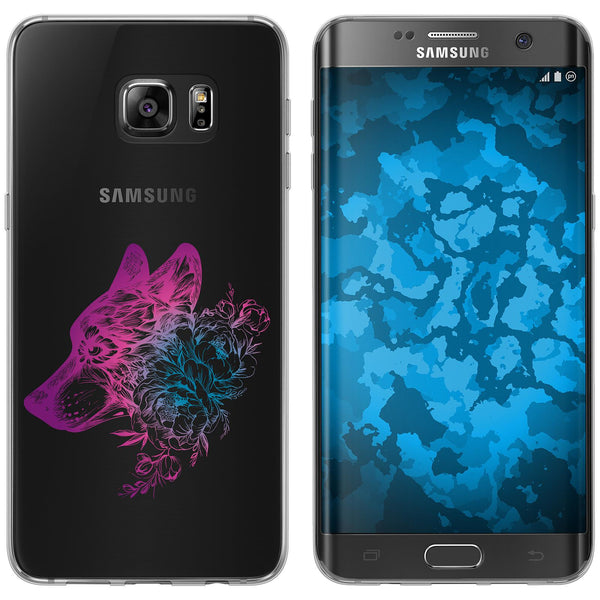 Galaxy S7 Edge Silikon-Hülle Floral Wolf M3-6 Case