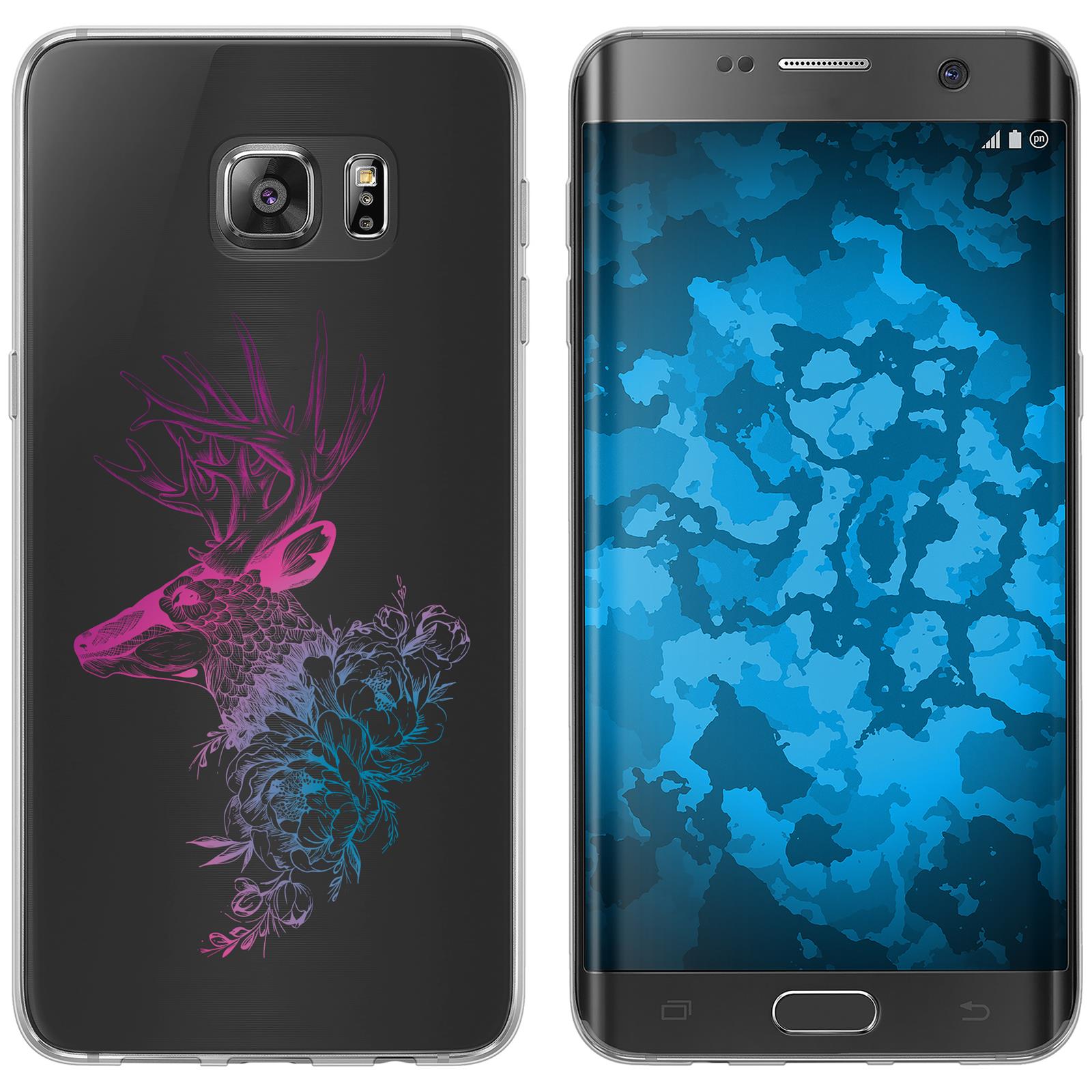 Galaxy S7 Edge Silikon-Hülle Floral Hirsch M7-6 Case