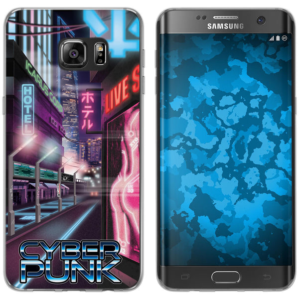 Galaxy S7 Edge Silikon-Hülle Retro Wave Cyberpunk.01 M4 Case