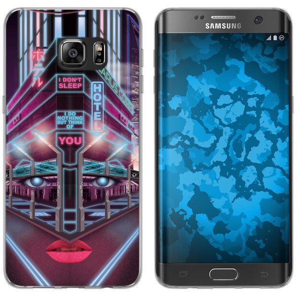 Galaxy S7 Edge Silikon-Hülle Retro Wave Cyberpunk.02 M5 Case
