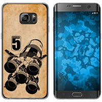 Galaxy S7 Edge Silikon-Hülle Space Moon Rocket M3 Case