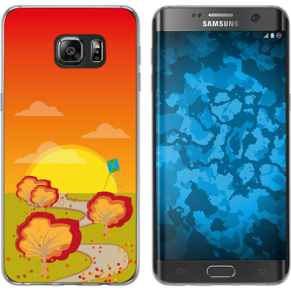 Galaxy S7 Edge Silikon-Hülle Herbst Drache/Kite M2 Case