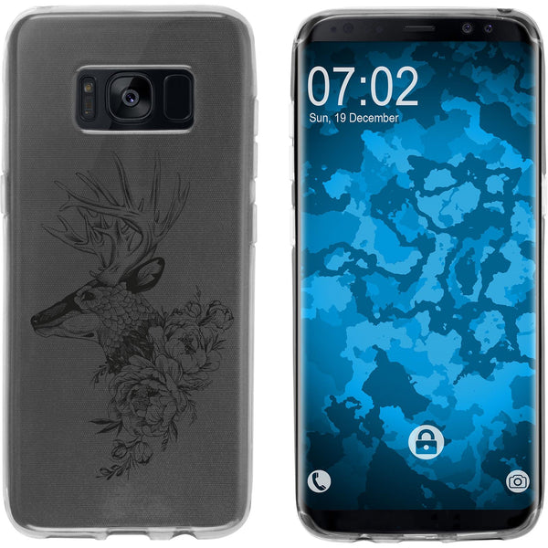 Galaxy S8 Silikon-Hülle Floral Hirsch M7-1 Case