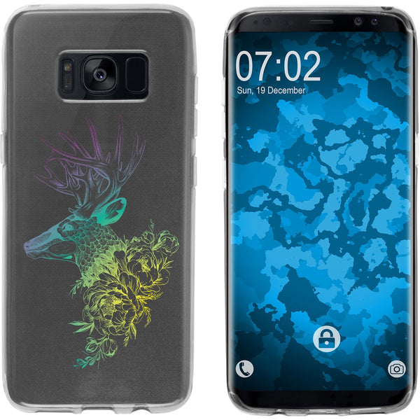 Galaxy S8 Silikon-Hülle Floral Hirsch M7-4 Case