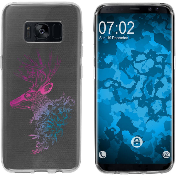 Galaxy S8 Silikon-Hülle Floral Hirsch M7-6 Case