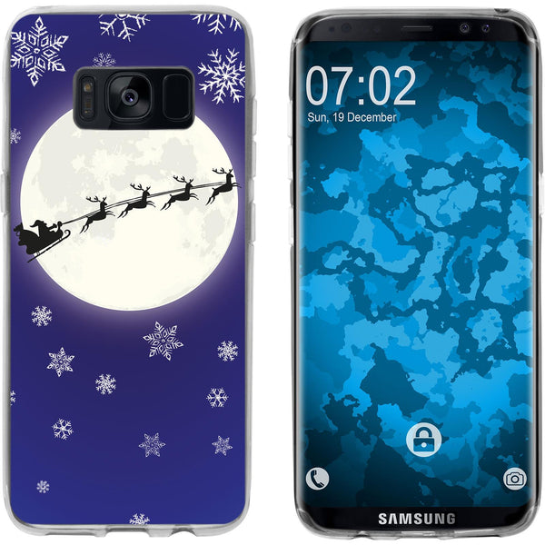 Galaxy S8 Silikon-Hülle X Mas Weihnachten Santa - Snowflakes