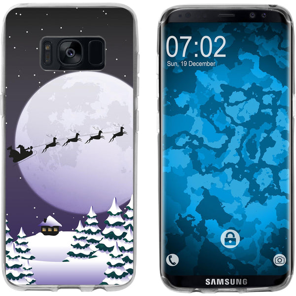 Galaxy S8 Silikon-Hülle X Mas Weihnachten Santa - Night M5 C