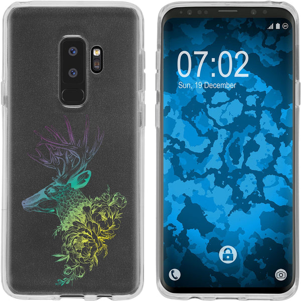 Galaxy S9 Plus Silikon-Hülle Floral Hirsch M7-4 Case