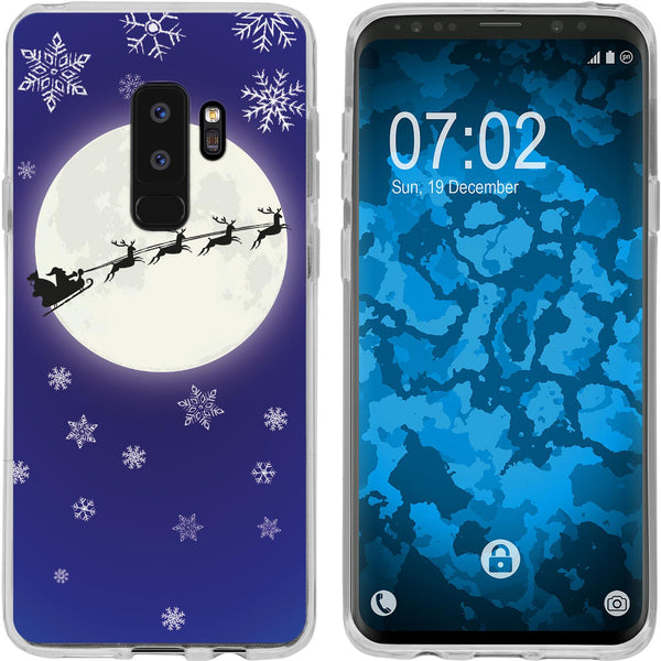 Galaxy S9 Plus Silikon-Hülle X Mas Weihnachten Santa - Snowf