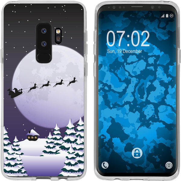 Galaxy S9 Plus Silikon-Hülle X Mas Weihnachten Santa - Night