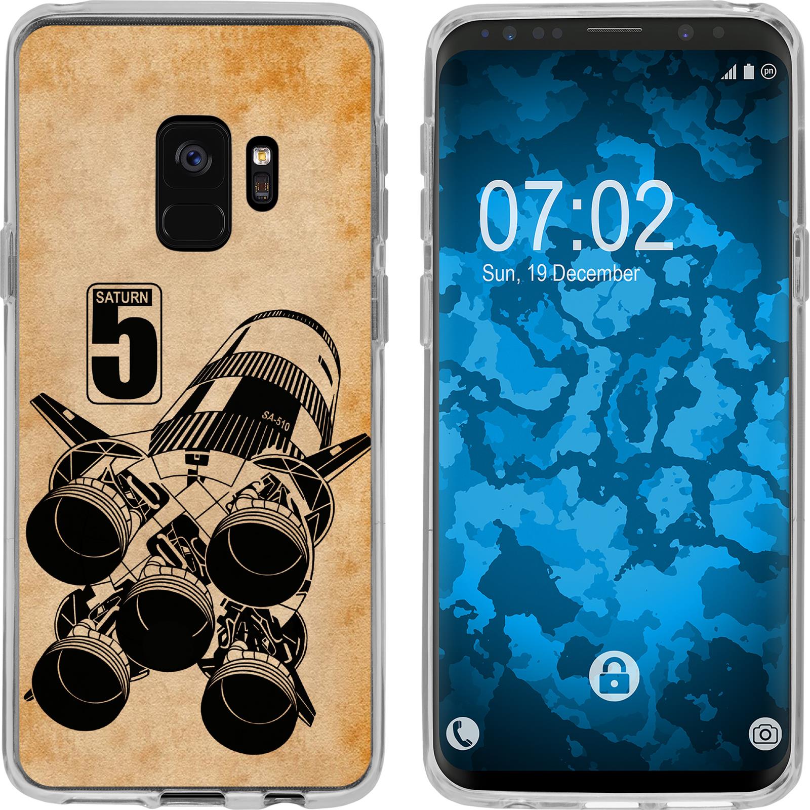 Galaxy S9 Silikon-Hülle Space Moon Rocket M3 Case