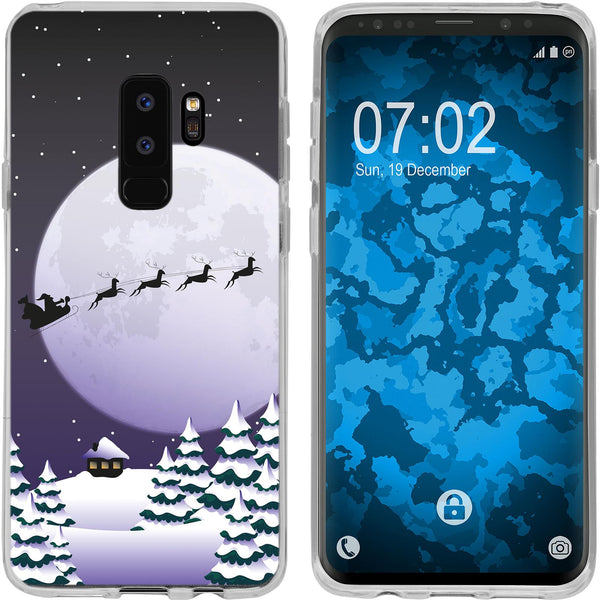 Galaxy S9 Silikon-Hülle X Mas Weihnachten Santa - Night M5 C