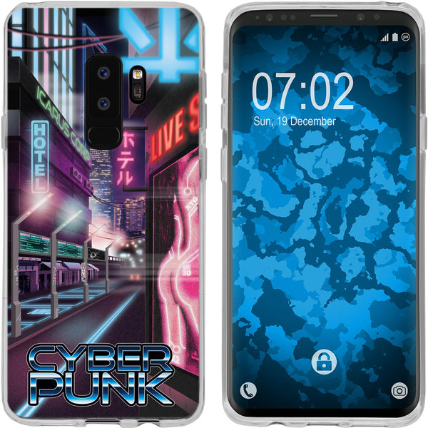 Galaxy S9 Plus Silikon-Hülle Retro Wave Cyberpunk.01 M4 Case