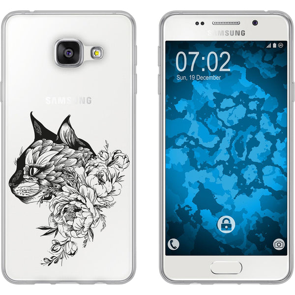 Galaxy A5 (2016) A510 Silikon-Hülle Floral Katze M2-1 Case