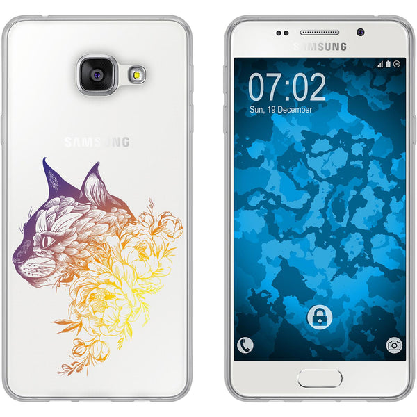 Galaxy A5 (2016) A510 Silikon-Hülle Floral Katze M2-3 Case