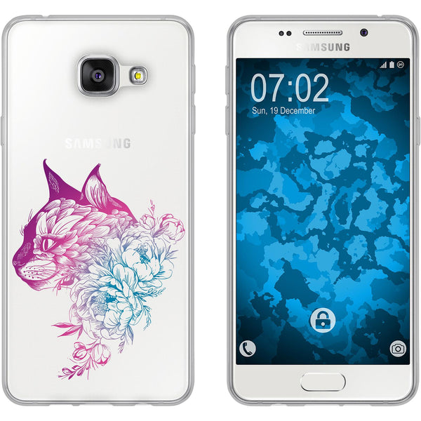 Galaxy A5 (2016) A510 Silikon-Hülle Floral Katze M2-6 Case