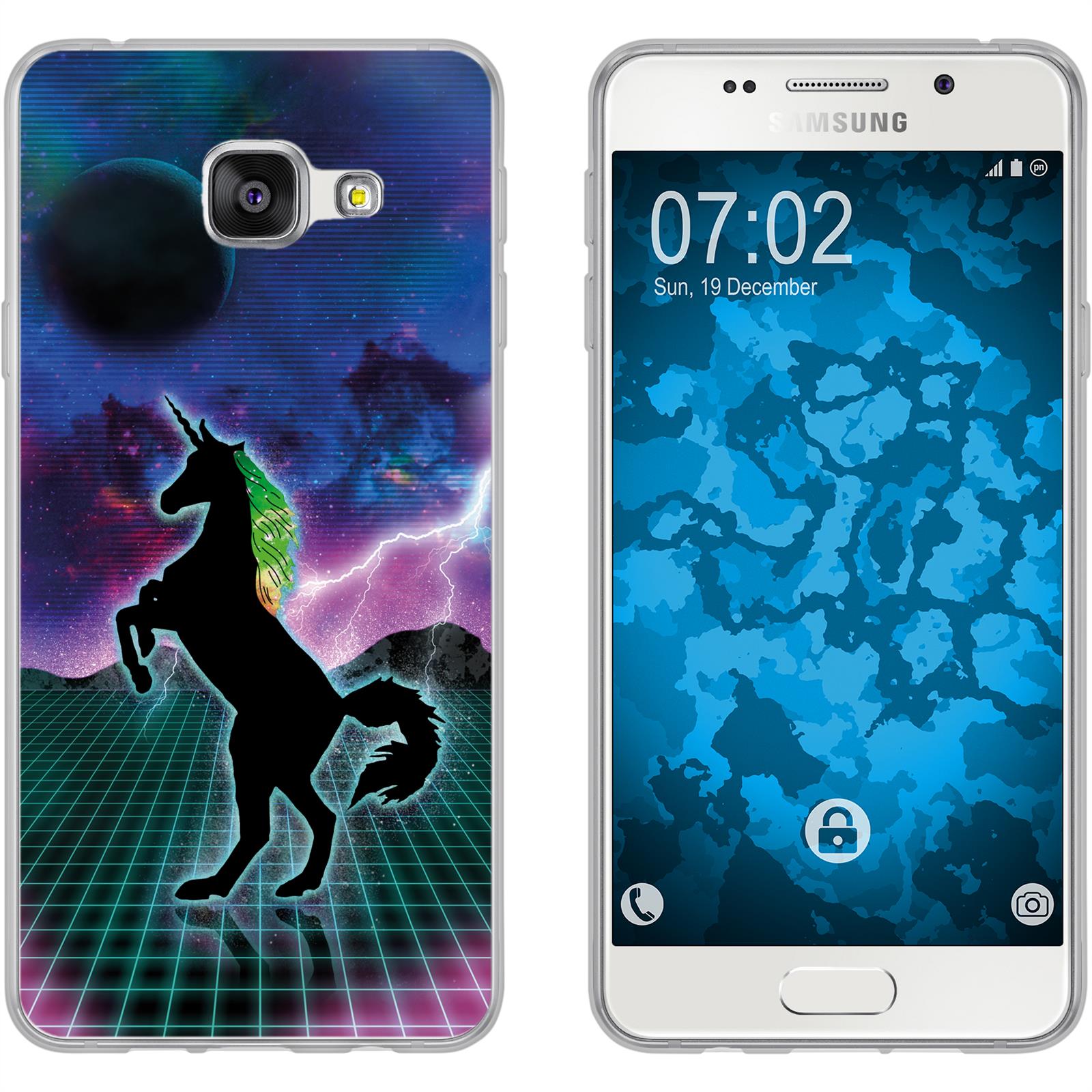 Galaxy A3 (2016) A310 Silikon-Hülle Retro Wave Einhorn M2 Ca