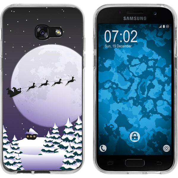 Galaxy A3 2017 Silikon-Hülle X Mas Weihnachten Santa - Night