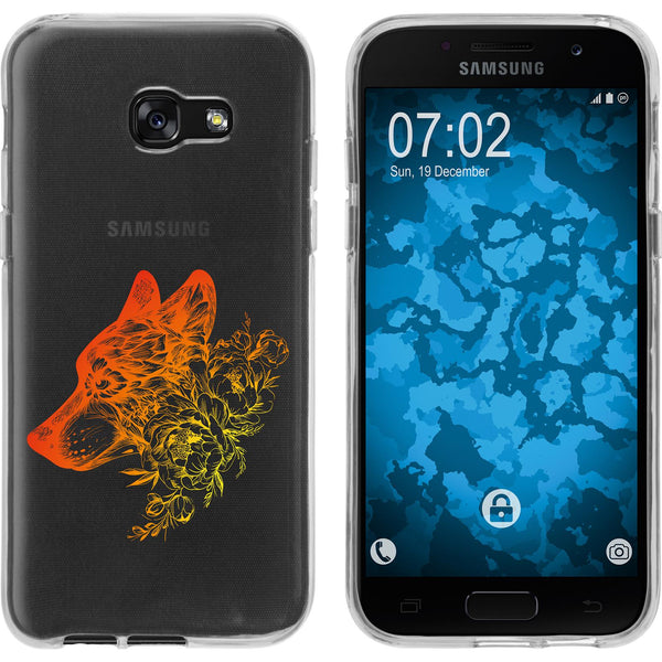 Galaxy A5 2017 Silikon-Hülle Floral Wolf M3-2 Case