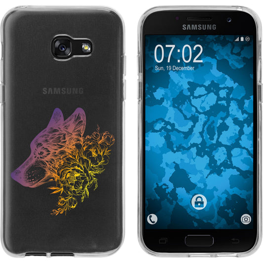Galaxy A5 2017 Silikon-Hülle Floral Wolf M3-3 Case