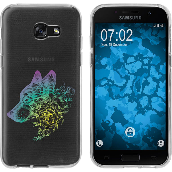 Galaxy A5 2017 Silikon-Hülle Floral Wolf M3-4 Case