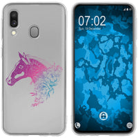 Galaxy A40 Silikon-Hülle Floral Pferd M5-6 Case